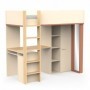 Combined bed with desk CAMILLIA brown + beige + oak