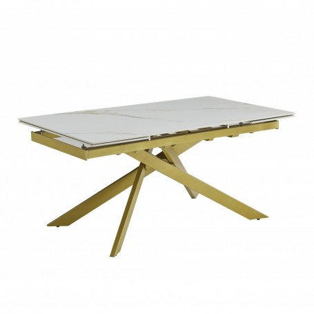 Extension table GOLDIE white + gold