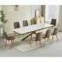 Extension table GOLDIE white + gold