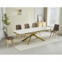Extension table GOLDIE white + gold