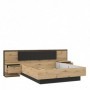 Bed IZO 160x200 oak + black