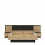 Bed IZO 160x200 oak + black