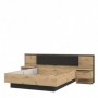 Bed IZO 160x200 oak + black