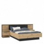 Bed IZO 160x200 oak + black