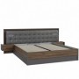 Bed PEMBURY 180x200 dark oak + grey