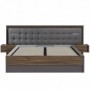 Bed PEMBURY 180x200 dark oak + grey