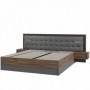 Bed PEMBURY 180x200 dark oak + grey