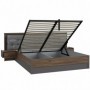 Bed PEMBURY 180x200 dark oak + grey