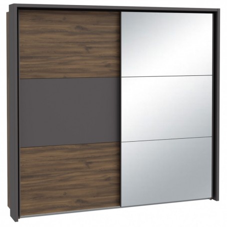 Wardrobe PEMBURY dark oak + grey
