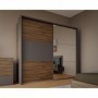 Wardrobe PEMBURY dark oak + grey
