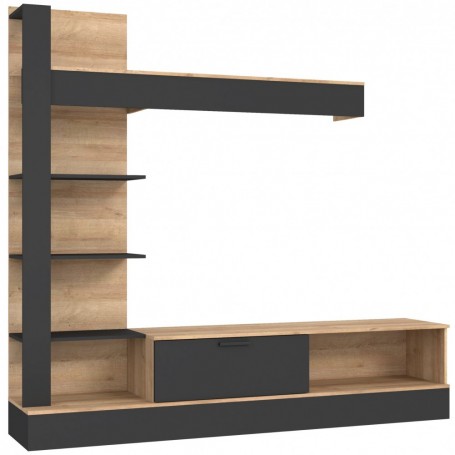 Wall unit GELUZA oak + black