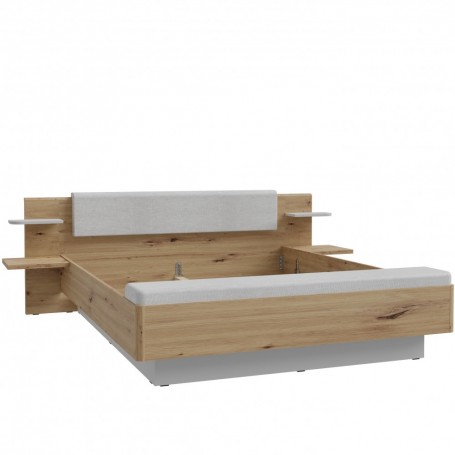 Bed KASURA 180x200 oak + grey