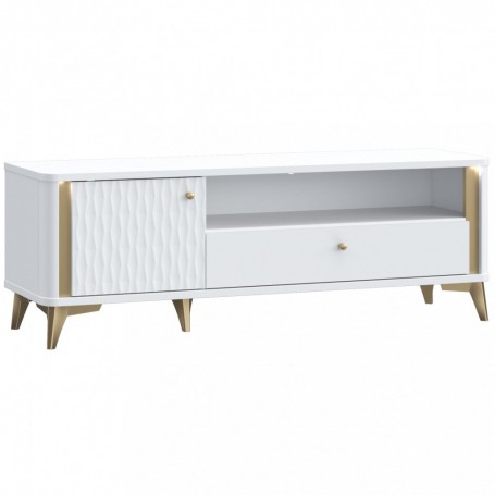 TV chest FORREST HILLS 121 white + gold
