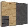 Wardrobe WINN 250 oak + grey