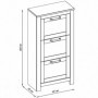 Shoe cabinet TEOLO 2  white + oak