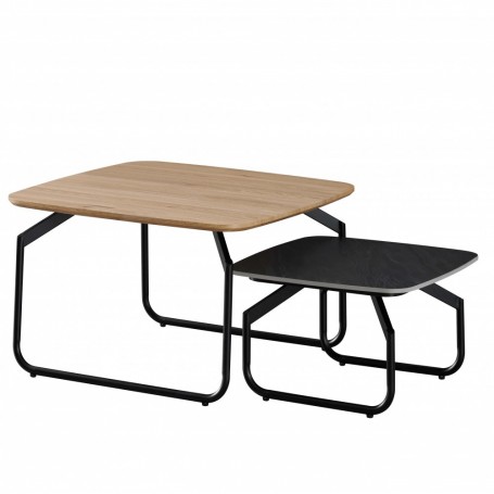 2-set coffee table LOVASEN brown + black