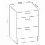 Kuhinjski element BIANCO 3 bel