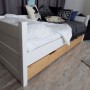 Bed MARJETA white + natur + 2 drawers