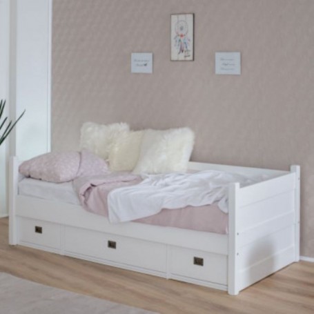 Bed MARJETA white + 3 drawers