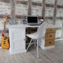 Office desk WOOD white + natur