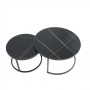 2-set coffee table TINCI black marble + gold