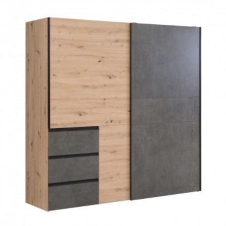Wardrobe KILIN oak + gray