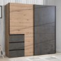 Wardrobe KILIN oak + gray
